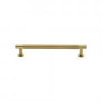 M Marcus Heritage Brass Partial Knurled Design Cabinet Pull with Rose 128mm Centre to Centre